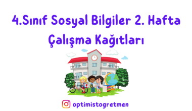 4. Sınıf Sosyal Bilgiler 2. Hafta Çalışma Kağıdı