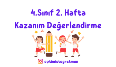 4. Sınıf 2. Hafta Kazanım Değerlendirme Etkinliği