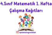 4. Sınıf 1. Hafta Matematik Çalışma Kağıtları