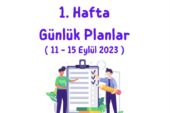 4. Sınıf 1. Hafta Günlük Planları Ve Sınıf Defteri Ders İşleniş Planı