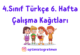 4. Sınıf Türkçe 6. Hafta Çalışma Kağıdı