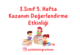 3. Sınıf 5. Hafta Kazanım Değerlendirme Etkinliği