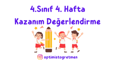 4. Sınıf 4. Hafta Kazanım Değerlendirme Etkinliği